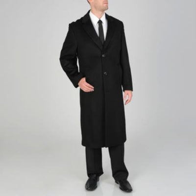 Mens Topcoat Mens Dress Coat 'Harvard' Black cashmere Full-length - Men's Overcoat