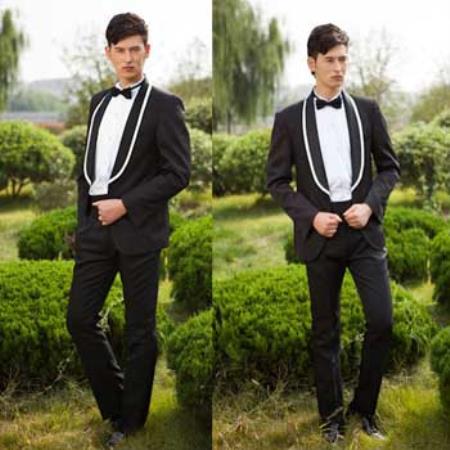 Black Retro Vintage Wedding Best Man Prom Dress Dinner Suits Tuxedos