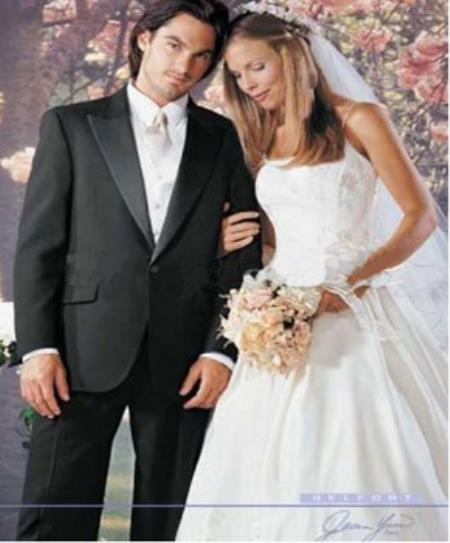 Button Peak Lapel Best Designer One Button Black Tuxedo Suit For Men by Fitted Slim Fitc Cut