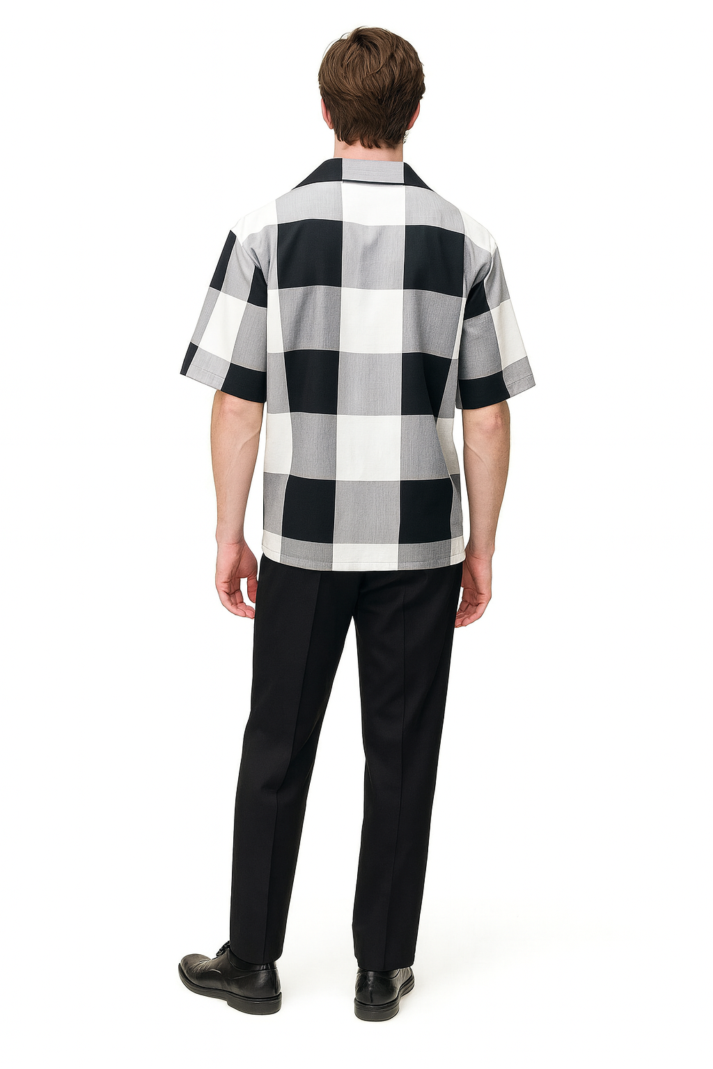 Checkered Short Sleeve Two-Piece Outfit
