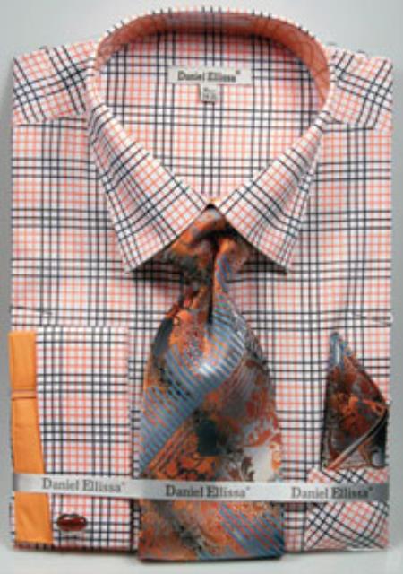 Men's Black/Orange Daniel Ellissa Graph Checker Shirt