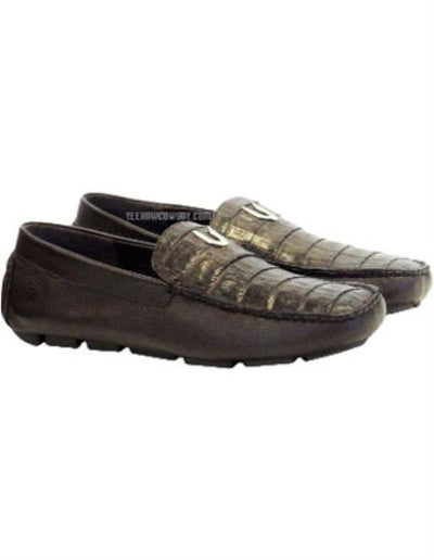 Mens Alligator Loafer Brown Dress Shoe Mens Brown Vestigium Genuine Caiman Belly Stylish Dress Loafer Handcrafted