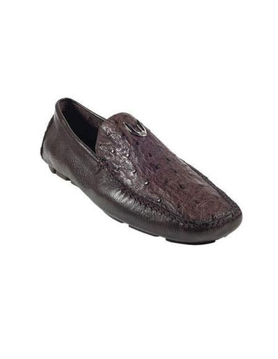 Brown Dress Shoe Mens Brown Genuine Full Quill Ostrich Drivers Vestigium Driving Shoes slip on Stylish Dress Loafer for men Mens Ostrich Skin Shoes