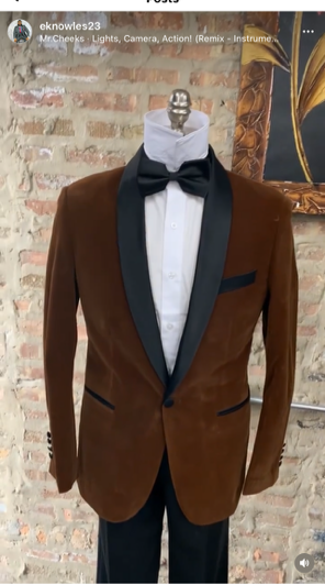 Brown Velvet Tuxedo with Satin Shawl Lapel