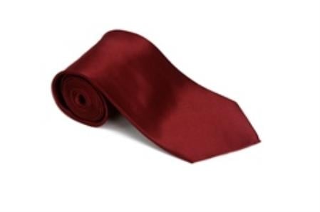 Burgundy ~ Maroon ~ Wine Color 100% Silk Solid Necktie With Handkerchief Buy 10 of same color Tie For $25 Each-Men's Neck Ties - Mens Dress Tie - Trendy Mens Ties