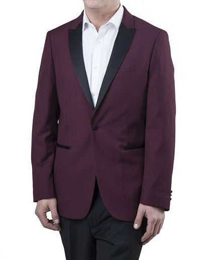 Men s Two Toned Burgundy Peak Lapel Regular Fit Burgundy Tuxedo