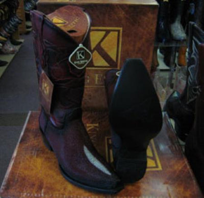 Men's Burgundy Snip Toe Western Cowboy Boot