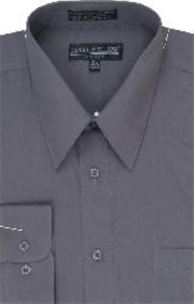 Men's Dress Shirt Chap Charcoal Grey/Gray For Men Men's Dress Cheap Priced Shirt Online Sale