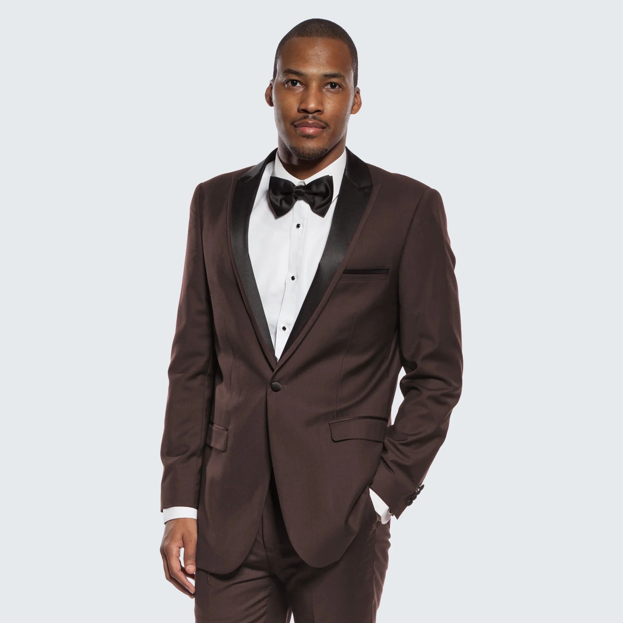 Chocolate Brown Tuxedo with Satin Peak Lapel