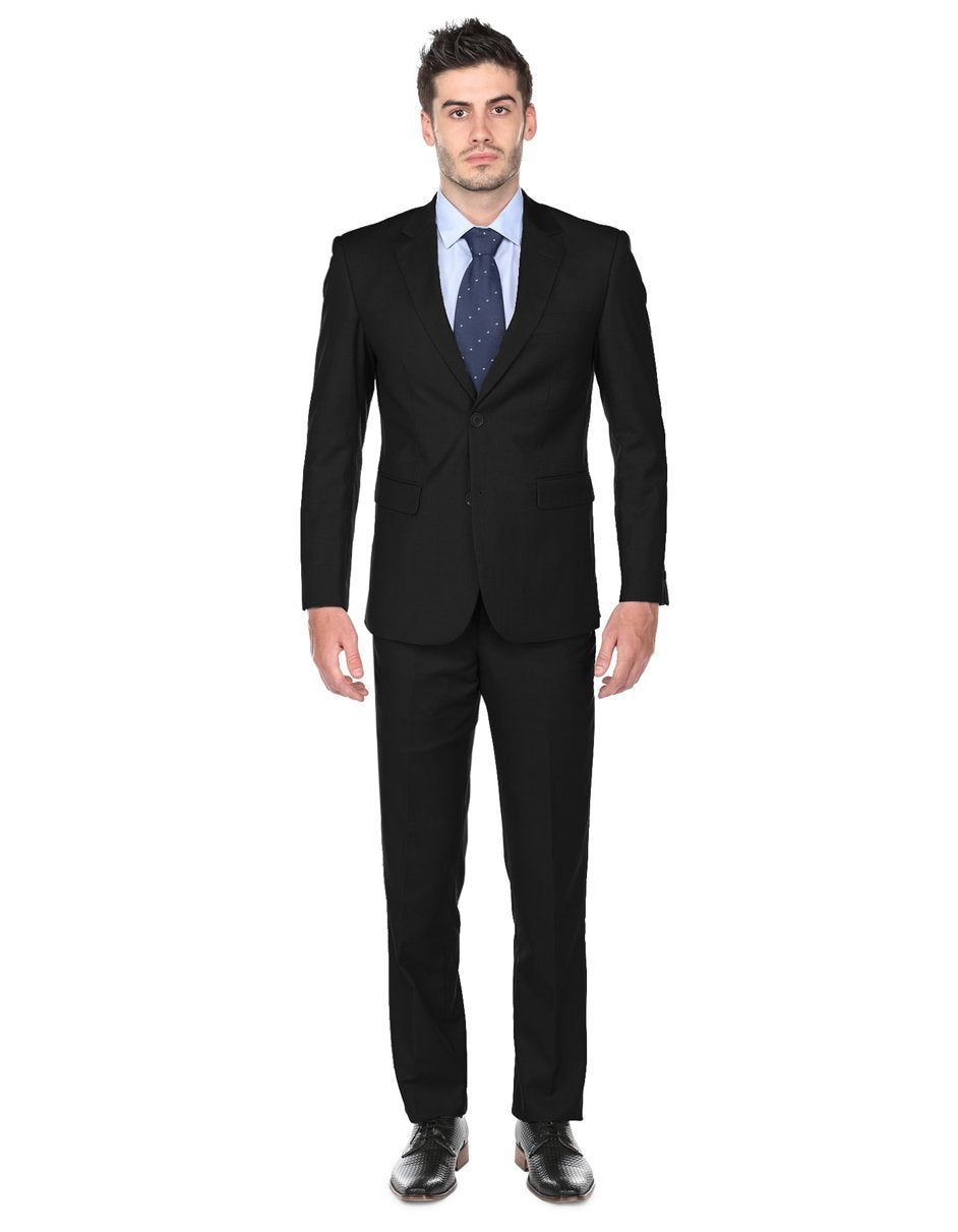 Classic Pleated Regular Fit Black Suit