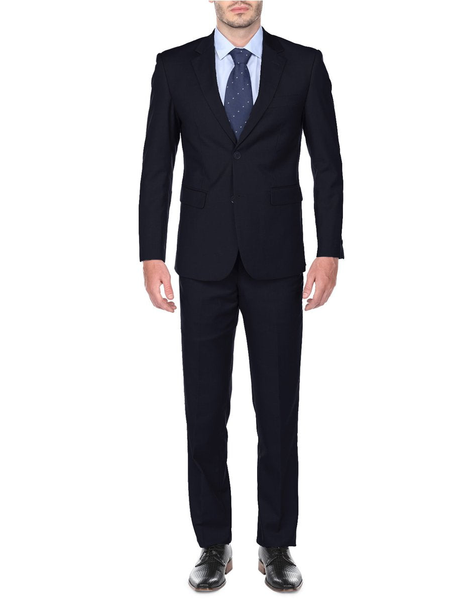 Classic Navy Regular Fit Pleated Suit