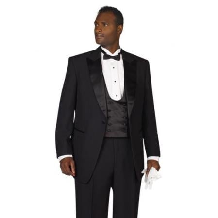 Men's Black Peak Lapel Tuxedo