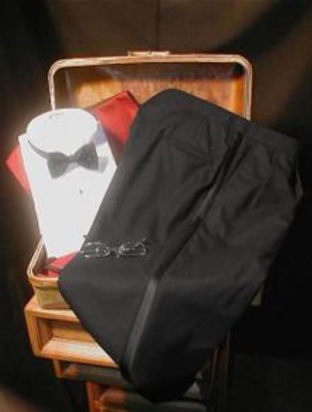 Super 100s Wool  Tuxedo Pants unhemmed unfinished bottom