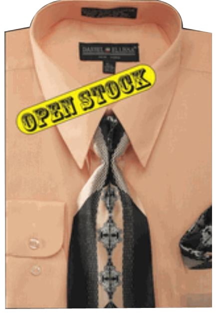 Men's Basic Dress Shirt with Tie and Hanky Set Men's Dress Shirt