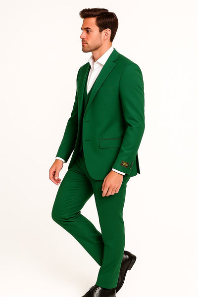 Men’s Emerald Green Slim Fit 3-Piece Suit