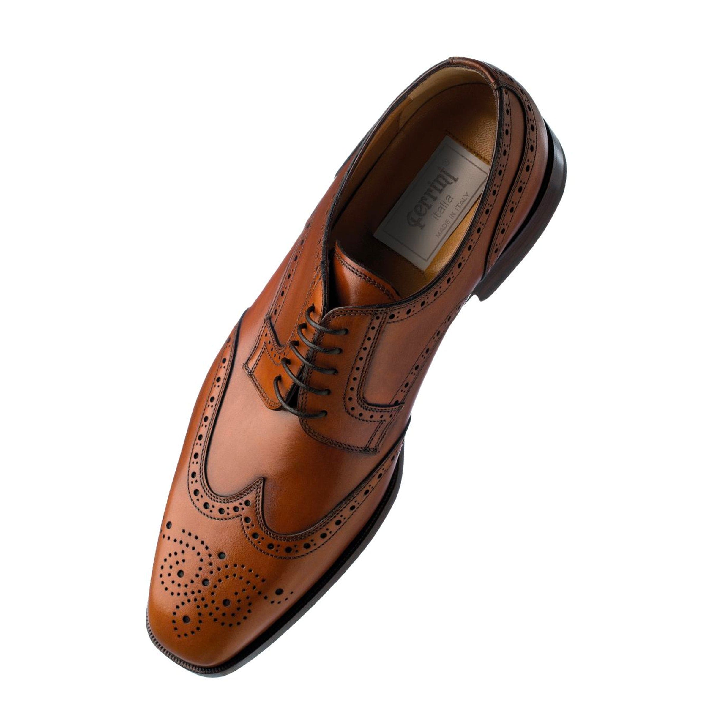 Ferrini Camel Calfskin Wingtip Dress Shoe