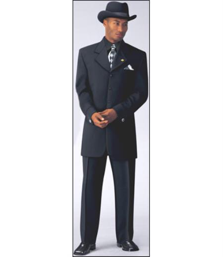 4 Buttons Stylish Sharp Black Ac139 Men's Dress Fashion Suits