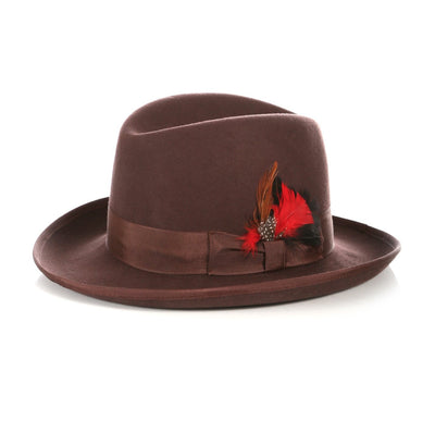 Men’s Brown Gangster Godfather Hat – Classic Dress Style