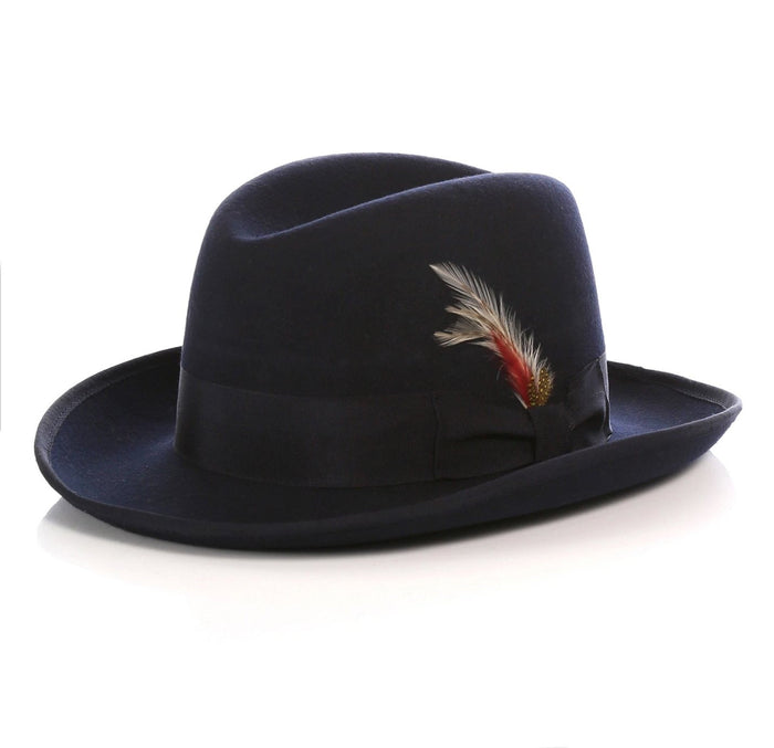 Navy Mens Gangster Godfather Hat