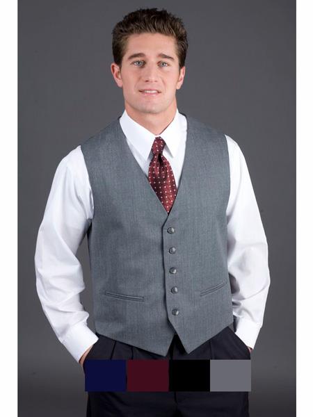 Men's Matching Grey ~ Gray Dress Tuxedo Wedding Men's Vest ~ Waistcoat ~ Waist coat Black Pants Set