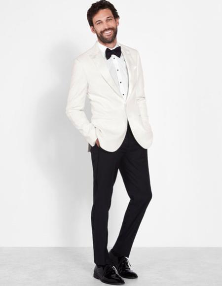 Men's Ivory Dinner Jacket Slim Fit Blazer Cream Off White