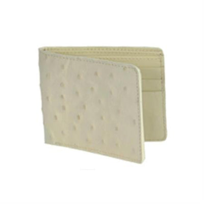 Wild West Boots Wallet- Cream ~ Ivory ~ Off White Genuine Exotic Ostrich Leg