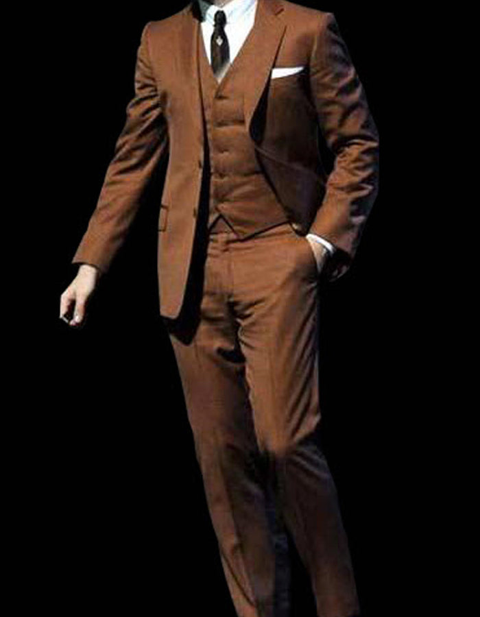 Cognac Vested Suit Inspired by La La Land