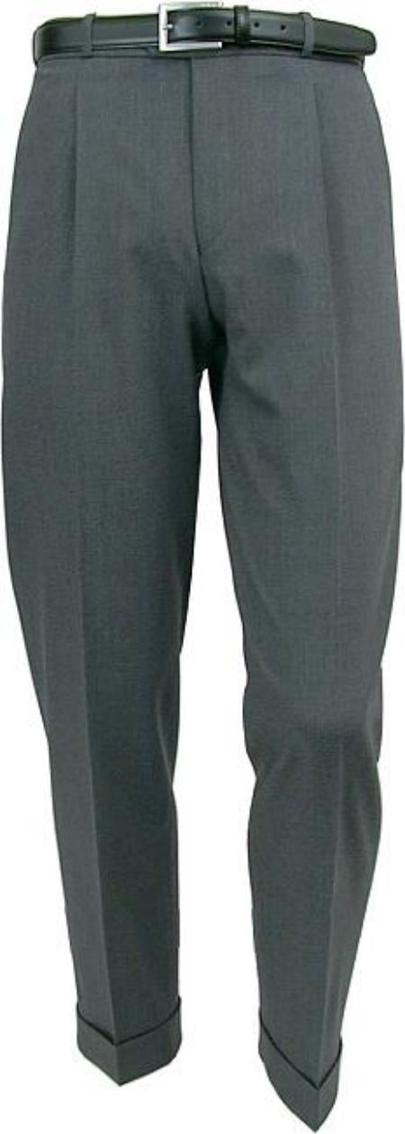 Mens Pleated Dress Pants Mizzani Light Gray Pleated Super 120's Wool premier quality italian fabric Dress Slacks unhemmed unfinished bottom