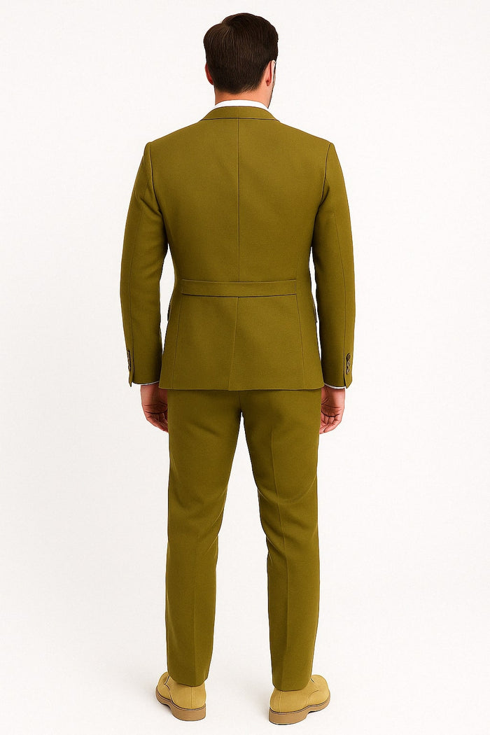 Light Olive Green Three-Piece Suit