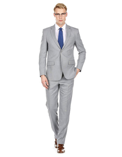 Modern Light Grey Summer Wedding Suit for Men