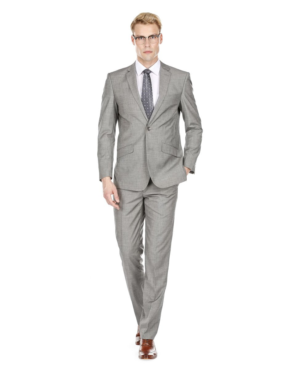 Men's Modern Fit Light Grey Suit by Braveman