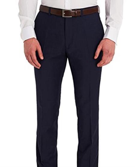 Men's Slim Fit Dark Navy Blue Suit For Men Flat Front Washable Dress Pants (We have more Braveman suits Call 1-844-650-3963 to order)