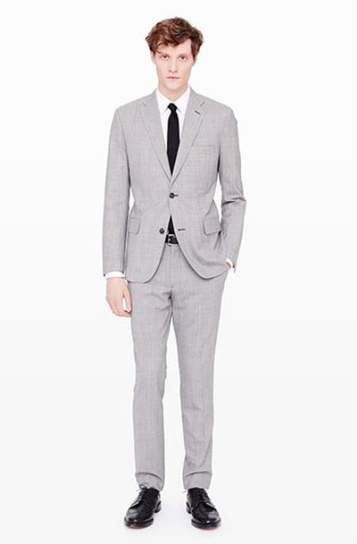 Men's Grey Suit White Shirt Black Tie Combination Package Combo ~ Combination Deal