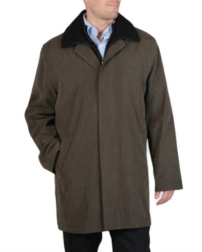 Men's 3/4 Length Rain coat with Removable Lining Trench Coat Olive