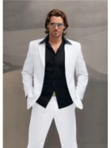 Men's Dinner Jacket in White Shawl Collar 1 Button + Free Bowtie