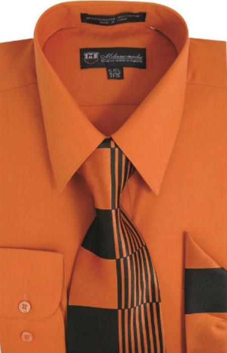 Affordable Clearance Cheap Mens Dress Shirt Sale Online Trendy - Orange Point(Straight) Collar Standard Cuff Men's Dress Shirt