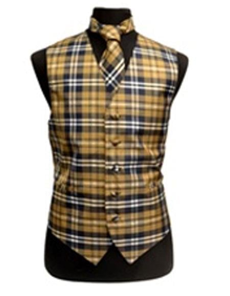 Men's Navy/White/Brown Slim Fit Wedding Vest/Bow Tie Fashion Set - Men's Neck Ties - Mens Dress Tie - Trendy Mens Ties