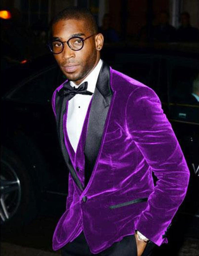 Purple Designer Velvet Tuxedo for Men