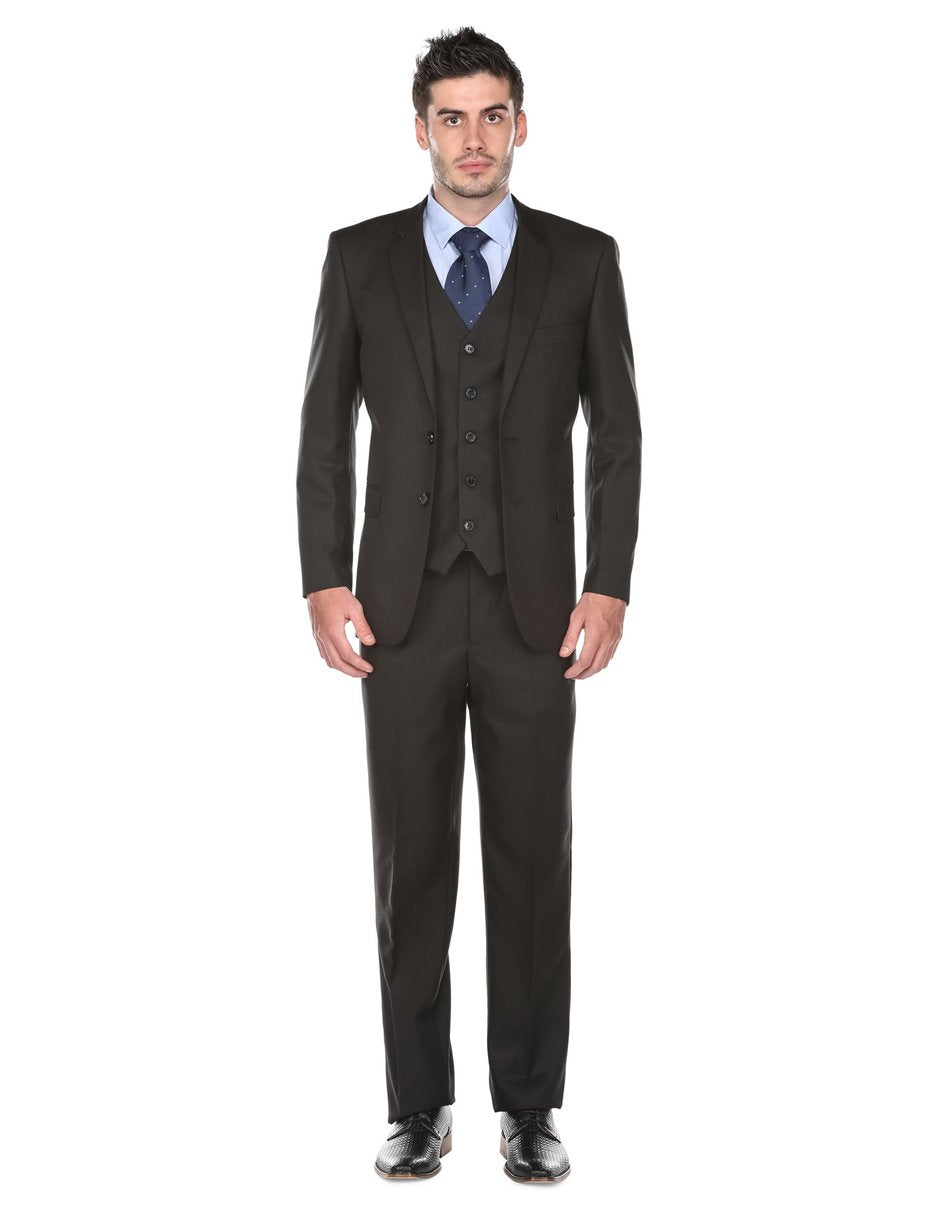 Men's Three Piece Black Funeral Suit