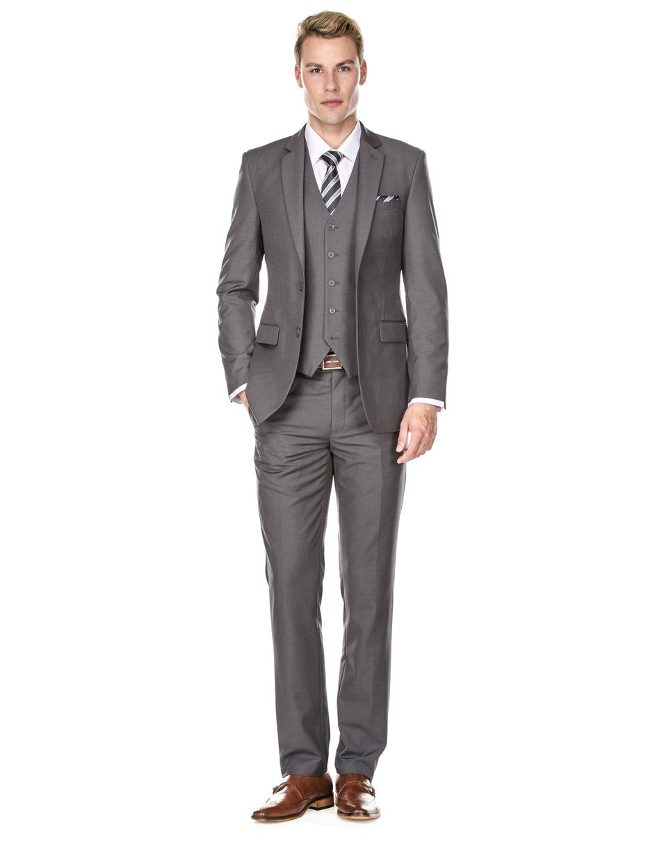 Mens Savvy Slim Vested Suit by Braveman