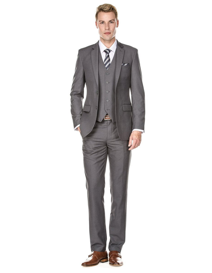 Mens Savvy Slim Vested Suit by Mensitaly