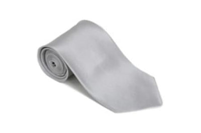 Silver 100% Silk Solid Necktie With Handkerchief Buy 10 of same color Tie For $25 Each-Men's Neck Ties - Mens Dress Tie - Trendy Mens Ties