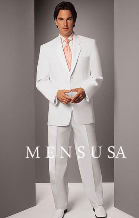 Pure Snow White Tuxedo styling with a non-vented back