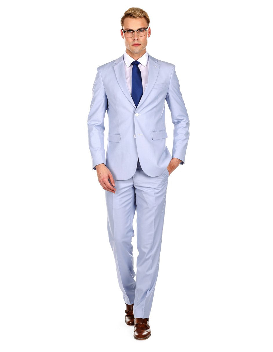 Slim-Fit Light Blue Men's Suit by Braveman