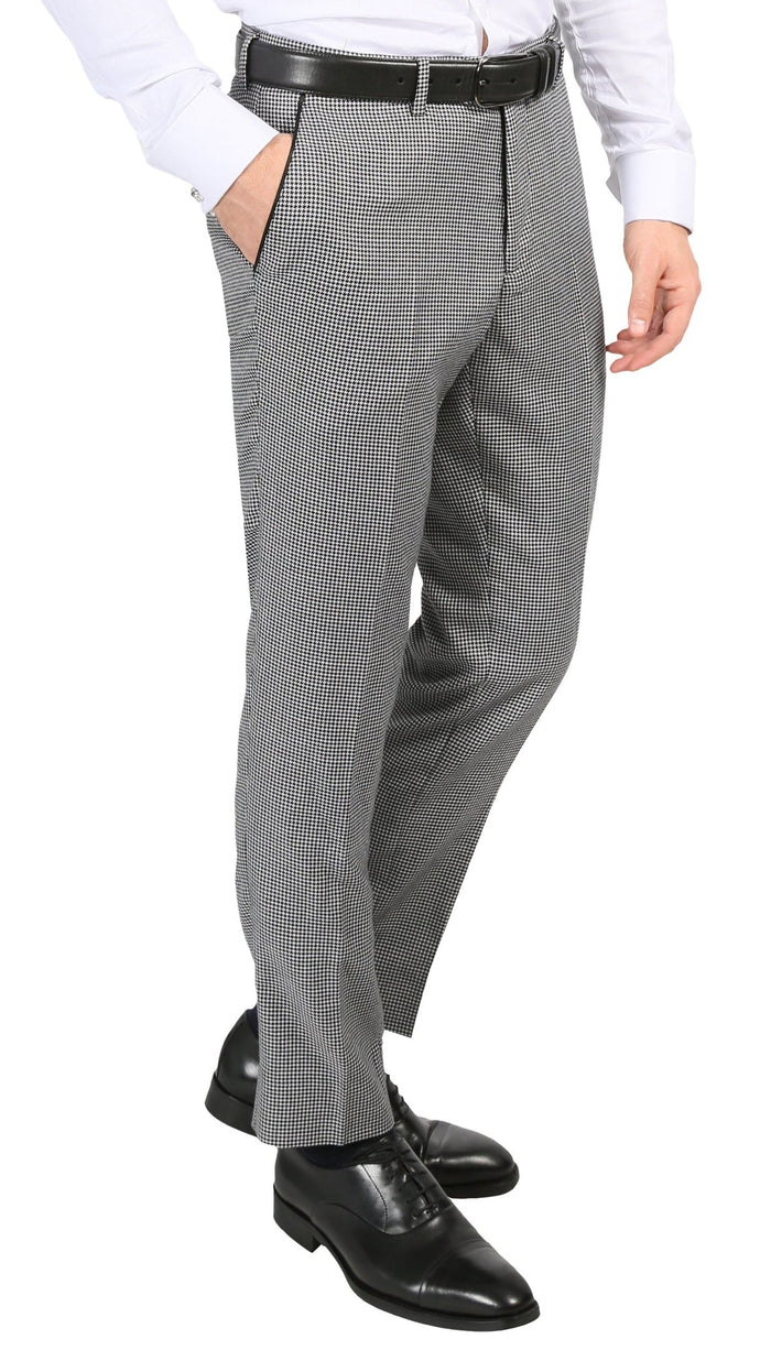 Slim Fit Houndstooth Peak Lapel Suit, 2-Piece