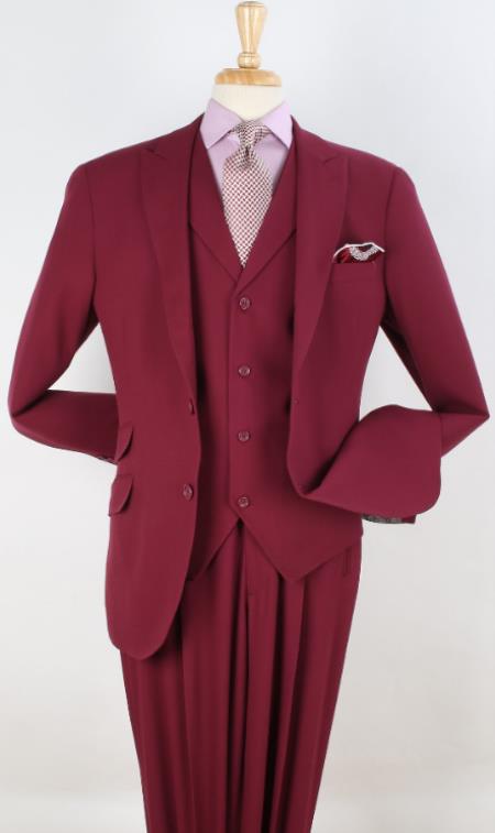 Classic 3 Piece Suit with Peak Lapel by ROSSI MAN
