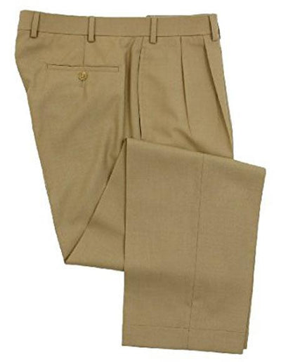 Tan 100% Wool Lined To The Knee Dress Pants