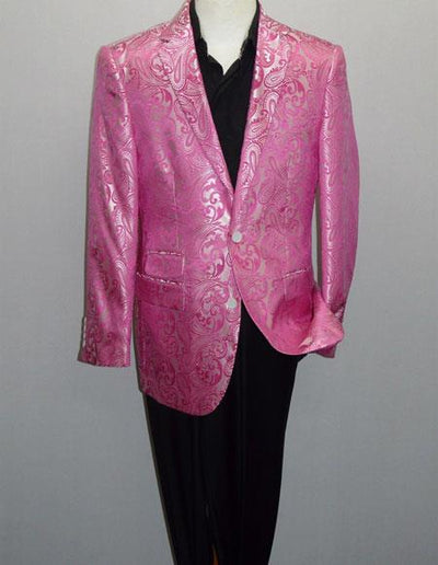 Men's Fuchsia One Ticket Pocket Side Vents Blazer