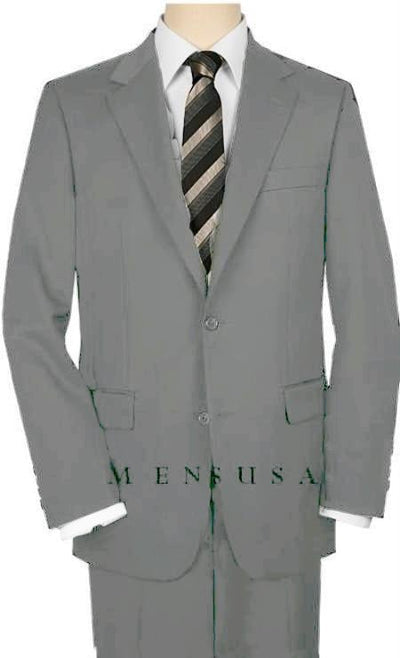 High-Quality 2 Button Light Gray Suit Wide Leg 22 Inch Pleated Pants Side Vented Jacket