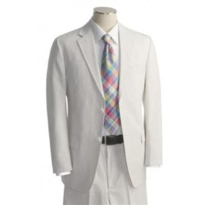 Men's 2 Button White Tone on Tone Suit